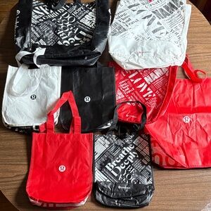 Lululemon Reusable Tote Lot of 8 Big and Small Bags